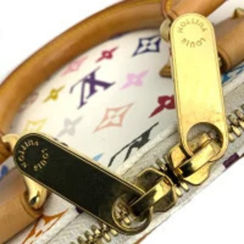 LOUIS VUITTON Multicolor Alma Blanc White Handbag White Beige Leather LV - Picture 11 of 11